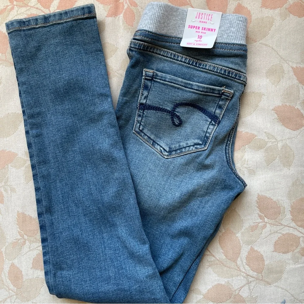 Justice Super skinny mid rise jeans 10